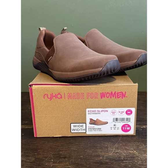 Ryka Shoes - Ryka Echo Slipon Sneaker Shoe Women's Size 11 Wide Western Brown